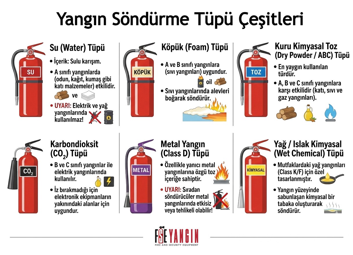 Yangın Söndürme Tüpü Çeşitleri